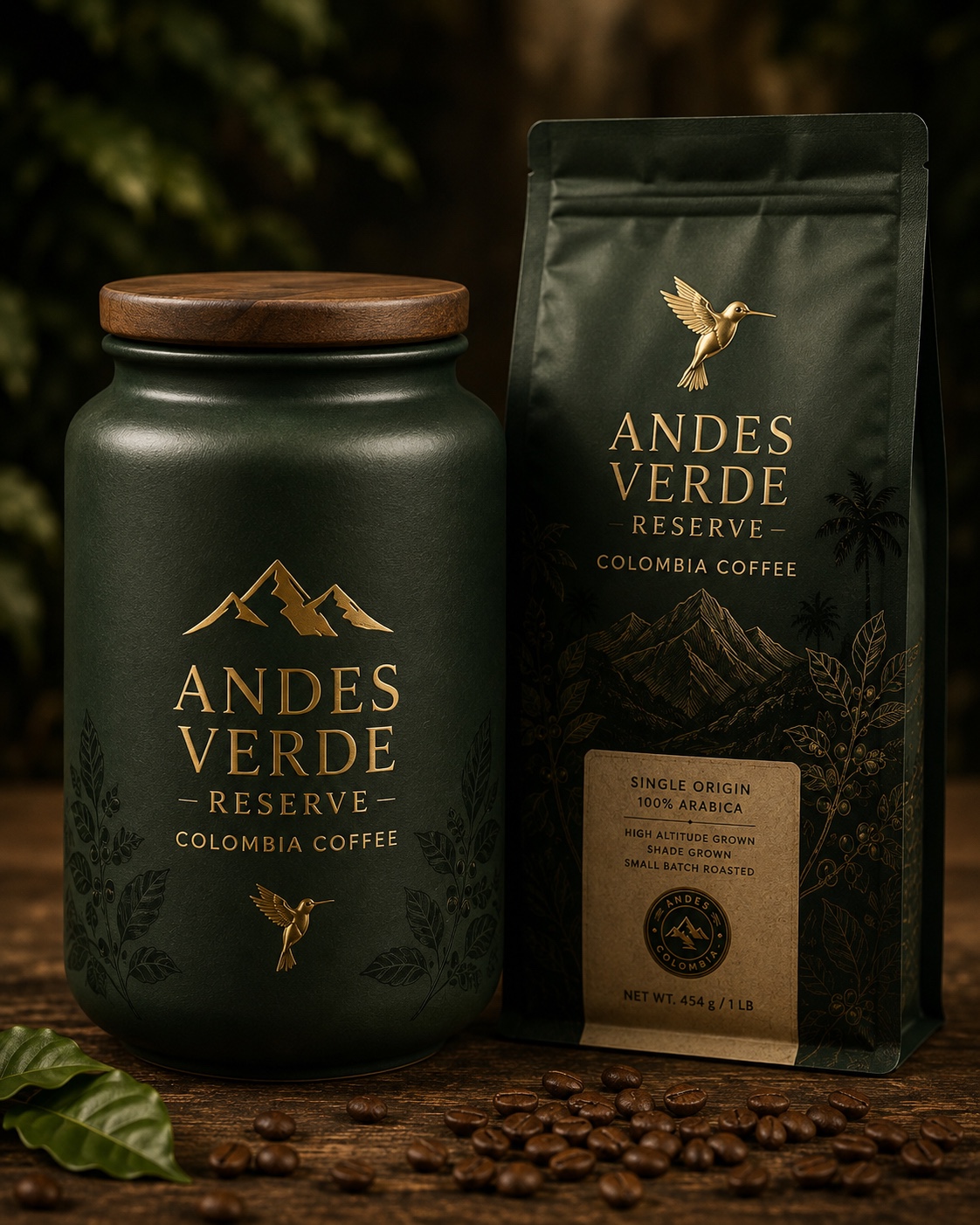 Andes Verde Reserve signature bag and canister