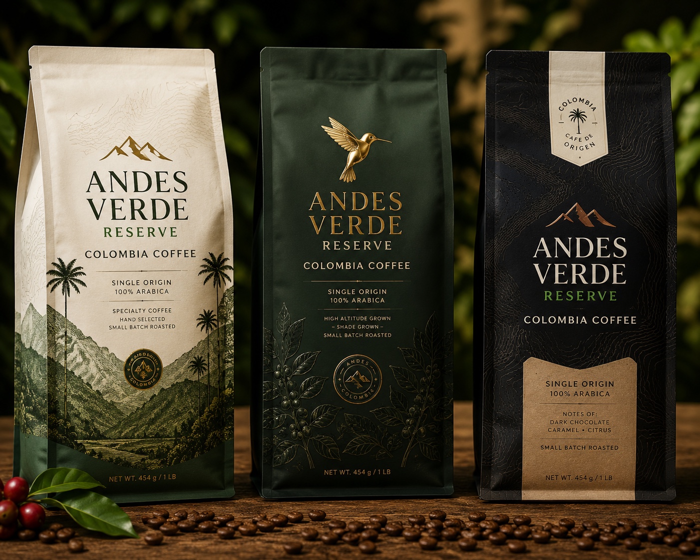 Andes Verde Reserve packaging collection